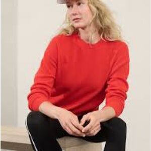 Athleta Red Alpine Crewneck Sweater